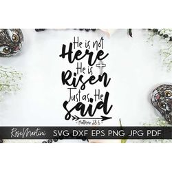 He is not here He is risen SVG file for cutting machines - Cricut Silhouette Easter eggs SVG Easter svg Holiday svg Matt