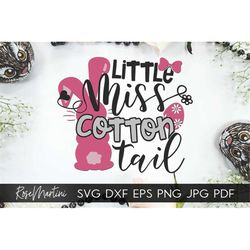 Little miss cotton tail SVG file for cutting machines - Cricut Silhouette Easter eggs SVG Easter kids svg Easter Bow svg