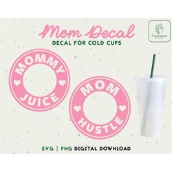 Mom Hustle Cup Svg Cricut, Mom 24oz Venti Cold Cup SVG, 24oz Venti Personalized Cups, Mom SVG Cut File Digital Download