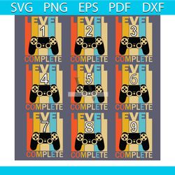 Level 1 To 9 Complete Bundle Svg, Trending Svg, Video Game Svg, Complete Svg, Level Svg, Retro Vintage Svg, Level 6 Svg,