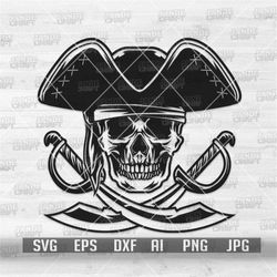 Pirate Skull svg | Black Ship Clipart | Captain Stencil | Warrior Boat Man Cutfile | Fighter Sailor Stencil | Curse Voay