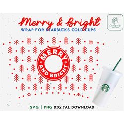 Christmas 24oz Venti Cold Cup Svg, Winter Cup Svg, Cold Cup Svg, Winter Svg Cut File, Free Commercial Use
