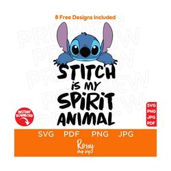Stitch Is My Spirit Animal Svg, Stitch Svg,Disneyland Ears SVG files for cricut instant download Cricut clip art and ima