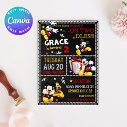 Mickey invitation, Mickey Mouse Birthday party invitation, Mickey Mouse Birthday invitation, Mickey Mouse Party, Mickey