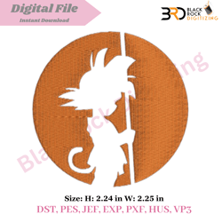 Goku Dragon Ball Embroidery Design for Machine Embroidery | Instant Download