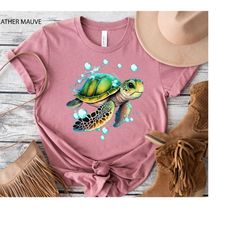Multi-Colored Sea Turtle Shirt,CustomTurtle T-Shirt,Summer Shirts,Girls Vacation Shirt,Love Turtle Shirt,Funny Animal Te