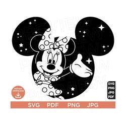 Minnie Mouse Vector Svg, Minnie Ears SVG Mouse png, Disneyland ears svg clipart SVG, cut file layered by color, Silhouet