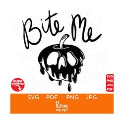 Bite me, Apple, Snow White and Seven Dwarf Svg, Bambi SVG, Disneyland Ears SVG, files for cricut, instant download, Cric