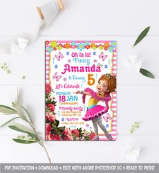 Fancy Nancy Invitation, Fancy Nancy Birthday Invitation, Fancy Nancy Birthday Party Invitation, Fancy Nancy Invites