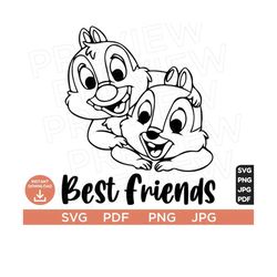 Best Friends Chip and Dale Ears SVG png , Disneyland Ears Svg clipart SVG, Cut file Cricut, Silhouette, Cricut design