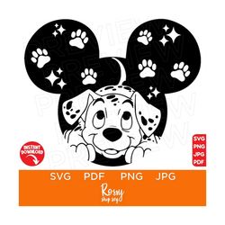 101 Dalmatians, Cameo Files,Disneyland Svg, Icon, Head, Digital, Animals svg, Ears svg clipart, design Svg, Cut file Cri