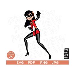 Violet Parr The incredibles SVG Disneyland Ears Clipart Layered By Color Svg clipart SVG, Cut file Cricut, Silhouette