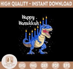 Funny Menorasaurus Rex Dinosaur Chanukkah PNG, Happy Hanukkah PNG, Happy Hanukkah Dino T Rex Hanukkah Sublimation Design