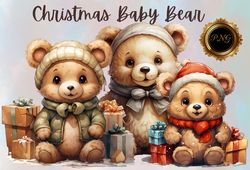christmas baby bear clipart,baby bear png, sublimation clipart baby bear, christmas baby bear designs, holiday baby bear