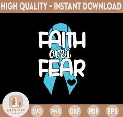 Faith Over Fear Blue Ribbon SVG, Diabetes Svg, Diabetes Awareness Ribbon svg, T1D svg, November, Svg cut file to use for