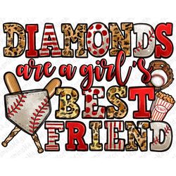 Diamonds are a girl's best friend Baseball png sublimation design download, Baseball png, Baseball ball png, game day pn