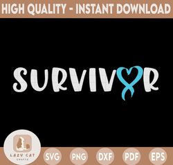 Survivor SVG, Diabetes Awareness SVG, Diabetes Month, Awareness Ribbon Svg, Grey Blue Ribbon, Cut File for Cricut