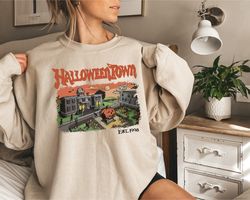 Halloween Town Fall Autumn Sweatshirt, Retro Halloween Spooky Season Cute Fall T-Shirt, Hocus Pocus