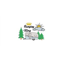 Embroidery file Camping King 13x18 16x26 20x30 Frame Machine embroidery Camping Caravan Campsite