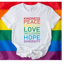 Kindness Shirt, Equality T-Shirt, Peace Equality Love Shirt, Human Rights Shirt, Inclusion Hope Diversity Shirt, Black L