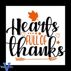 Heart Full Of Thanks Svg, Thanksgiving Svg, Thankful Svg, Maple Leaf Svg, Give Thanks Svg