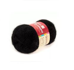 ECO Premium Series, Peacock's Feather, Yarn for Hand knitting, Crochet, goat down, merino wool, black , Troitsk Yarn
