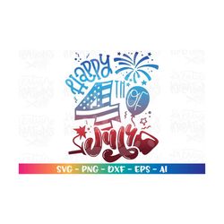Happy 4th of JUly SVG cute boy girl fourth of july celebrations kids print cut files Cricut Silhouette Instant Download