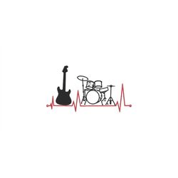 Embroidery file heartbeat drums for the 13x18 and 16x28 frame singing dancing drum, guitar guitar music orchestra orches
