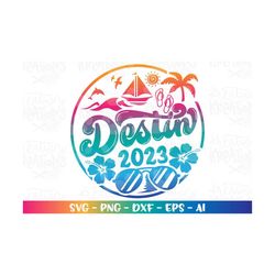 Destin Beach svg Summer Beach emblem svg vacation print decal iron on cut file silhouette cricut cameo instant download