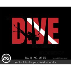 Scuba SVG Dive flag - scuba diving svg, diving svg, scuba diver svg, diver svg, snorkeling svg, clipart