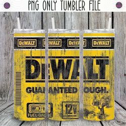 Dewalt Tools, Toolbox, Distressed PNG Sublimation Skinny Tumbler Wrap | Dad, Stepdad Gift, Father's Day PNG
