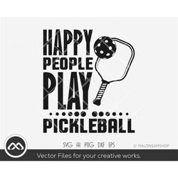 Pickleball SVG Happy people play pickleball - pickleball svg, pickleball player svg, sport svg, png cut file