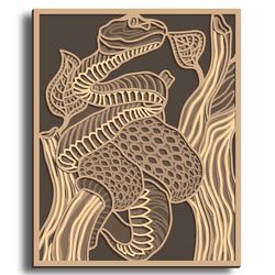 Snake Mandala 3D layered SVG, Digital file Snake laser file, File for paper cutting, DXF, Snake wall art
