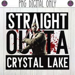 Jason Voorhees Straight Outta Camp Crystal Lake PNG Sublimation Design | Scary Horror Character, Halloween Movies, Frida