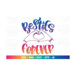 Besties forever svg Best friends Hands Heart sign gesture united love together Cute design girl print iron on cut file D
