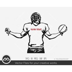 Player silhouette svg, football svg, football mom svg, american football, football cut file, dxf eps png, sports for lov
