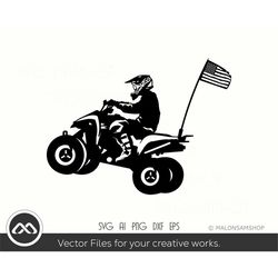 ATV SVG USA Silhouette 1 - atv svg, quad svg, 4 wheeler svg, dxf, png