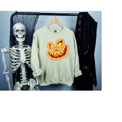 Halloween Costume Evil Scary Pumpkin Sweatshirt, Scary Pumpkin Halloween T-Shirt For Men & Women, Horror Movie Shirts, K
