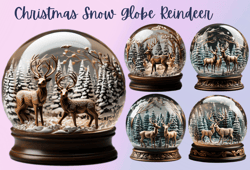 Christmas Snow Globe Reindeer PNG clipart,Christmas decorations, holiday crafts, reindeer clipart, winter scene, holiday