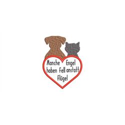 Embroidery file Some angels have fur instead of wings animals dog cat claws paw 13x18 frame