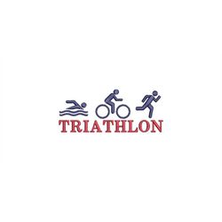 Embroidery File Triathlon Clipart Cartoon 13 x 18 cm Machine Embroidery Race Running Swimming Cycling 3 Fight Ironman