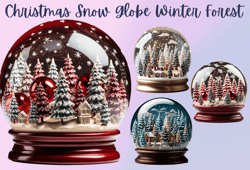 Christmas Snow Globe Winter Forest PNG clipart,Christmas decorations, holiday crafts, fantasy, holiday