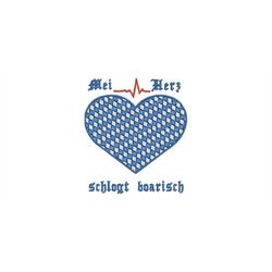 Embroidery file Mei Heart Schlogt boarisch 2 sizes 10x10 13x18 frame costumes mountains Bavaria Upper Bavaria heartbeat