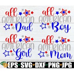All American Family, All American Mom, All American Dad, All American Family, Matching Patriotic Family, Matching 4th Of