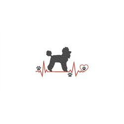 Embroidery file heartbeat 2 poodle machine embroidery animals claws paw 13x18 frame