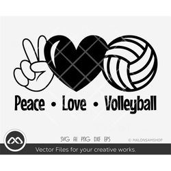 Volleyball SVG Peace Love Volleyball - volleyball svg, volleyball mom svg, sports svg, cricut file, cut file