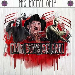 Scream Ghostface, Freddy Krueger, Jason Voorhees Horror Characters PNG Sublimation Design | The Boys of Fall , Do You Li