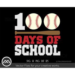 Softball SVG 100 days of School - softball svg, baseball svg, softball shirt svg, cut file