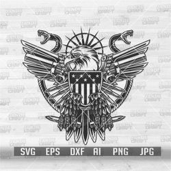 US Patriotic Eagle svg | Veteran Gift Idea | Soldier Dad CutFile | Military Shirt png | 4th of July Stencil | Army Navy