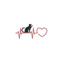 Embroidery File Heartbeat Cat Machine Embroidery Animals Claws Paw 10 x 10 cm 13x18 Frame